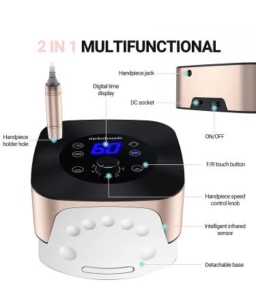 MelodySusie Professional 2-in-1 Nail Drill & Lamp - 30000 RPM, 60W Dryer for Acrylic, Gel & Poly Nails - Salon Quality at Home (Gold) - Buy Online on GoSupps.com