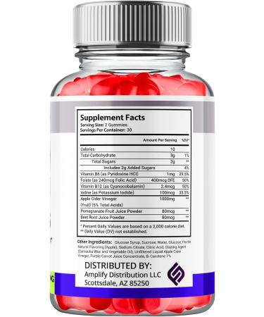 Keto Thrive ACV Gummies 3 Pack - 1000MG Apple Cider Vinegar Supplement for Ketosis Support | Folic Acid & Vitamin B12 | Advanced Formula (180 Gummies - Buy Online on GoSupps.com