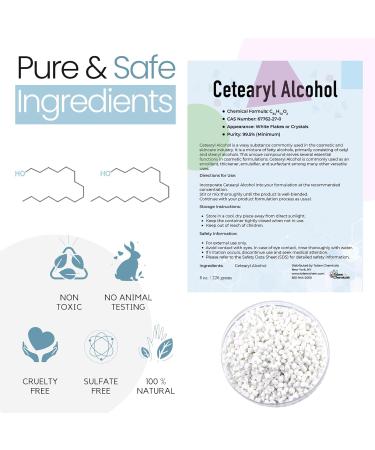 Cetearyl Alcohol Cosmetic Grade 16 Oz / 453.6 Grams - Cetearyl Alcohol Emulsifying Wax Organic for Body Butter Cetearyl Alcohol Suitable for Making Conditioners Scrubs and Creams by Talsen Chemicals - Buy Online on GoSupps.com