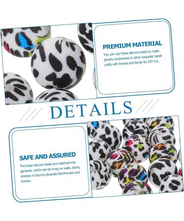 EXCEART 100 Pcs Leopard Print Silicone Bead Set for Pacifier Chain - Baby Safe - 1.5X1.5X1.5CM - Buy Online on GoSupps.com