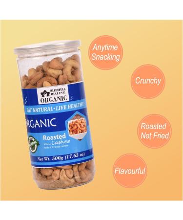 Blessfull Healing Organic Natural Vegan Herb & Cheese Roasted Whole Cashew Nuts Crunchy Kaju 500 Gram - Buy Online on GoSupps.com