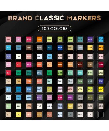 Caliart 100 Colors Artist Alcohol Markers Dual Tip Art Markers Twin Sketch Markers Pens Permanent Alcohol Based Markers with Case for Adult Kids Coloring Drawing Sketching Card Making Illustration white penshold - Buy Online on GoSupps.com