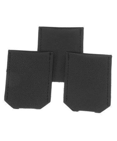 Coheali 3-part razor case for men men's razor to shave Reiserasier Razor envelopes Razor shaver cover soft razor cover PU black durable