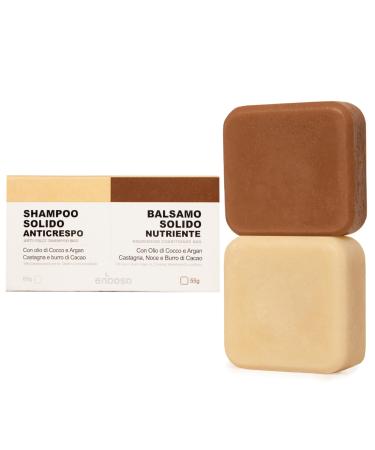 Shampooing et Apr s-shampoing solide pour cheveux Boucl s et Frisottis shampoing sans sulfates silicones Anti-frisottis et Nourrissant avec Huile d'Argan et Ch taigne| 100% Naturel Vegan