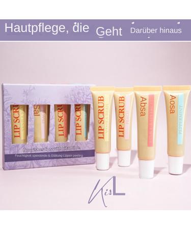 Kit de gommage pour les l vres exfoliant et cr me hydratante | Exfoliant pour les l vres 4 x Lip Plumper Kit de gommage l vres produits de soins des l vres cr me hydratante pour les l vres - Buy Online on GoSupps.com