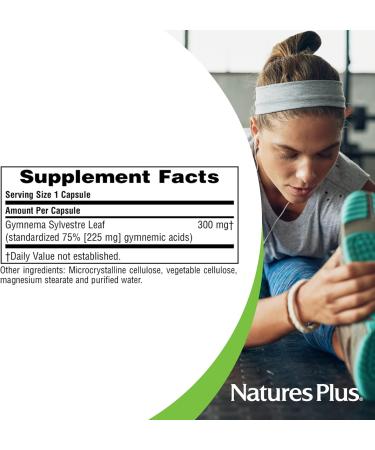 NaturesPlus Herbal Actives Gymnema Sylvestre - 300 mg - Ayurvedic Botanical Supplement - 60 Vegan Capsules (60 Servings) - Buy Online on GoSupps.com