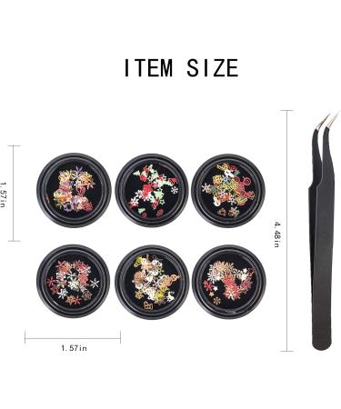 NICENEEDED 6 Boxes Christmas Nail Art Rhinestones 3D Nail Crystal Jewels Metal Nail Studs Gems With Tweezer For Christmas For Women Girls Kids Manicure DIY Nails Art Decoration Supplies(Stytle 5) - Buy Online on GoSupps.com