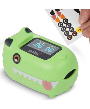 Pulox PO-230 in green pulse oximeter for children with adhesive pattern measurement of oxygen saturation and heart rate - Buy Online on GoSupps.com