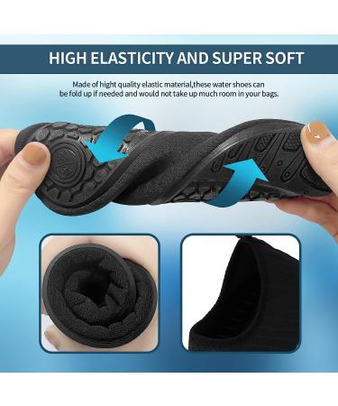 BowenBo Barefoot Water Sports Aqua Socks | Women's 7.5-8.5 Men's 6-7 | Black - Buy Online on GoSupps.com