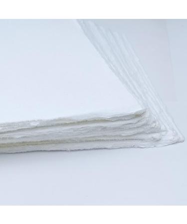 E-Tailor Handmade Cotton Deckle Edge Paper Loose Leaf Sheets for Sketch Painting Invitatons Art Work Kids 130 GSM Ivory White ( HPDW-102-3x5-50-Sheets ) 3x5" - Buy Online on GoSupps.com