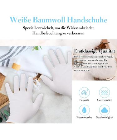 Vegcoo 11 Pairs of 100% Cotton White Gloves | Soft Flexible & Reusable Protective Gloves for Dry Hands Neurodermatitis Moisturizer & Jewelry Control | International Shipping - Buy Online on GoSupps.com
