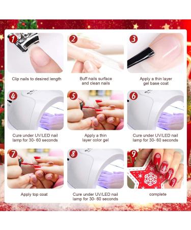 INPING Christmas Gel Polish Set - Santa Red Green Gold Xmas Nail Polish - UV/LED Soak Off - Glitter Long-lasting Gift - 3 PCS x 8ml/0.27oz - Buy Online on GoSupps.com