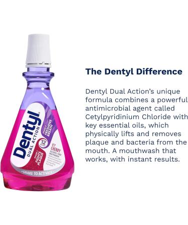 Dentyl Dual Action CPC Mouthwash 12hr Fresh Breath & Total Care 500ml - Alcohol-Free ICY Cherry - Buy Online on GoSupps.com