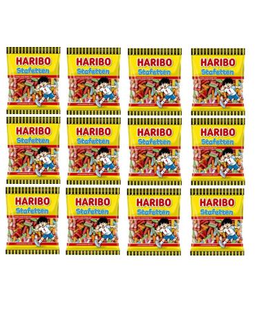 HARIBO Haribo Pack of 12 bags of multicolored licorice leaves 160g