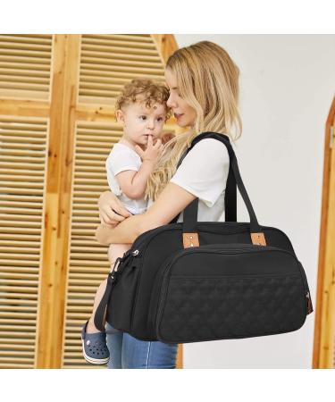 SONARIN Convertible Baby Changing Bag with Folding Crib - Waterproof Large Capacity Travel Diaper Bag (Black) - Buy Online on GoSupps.com