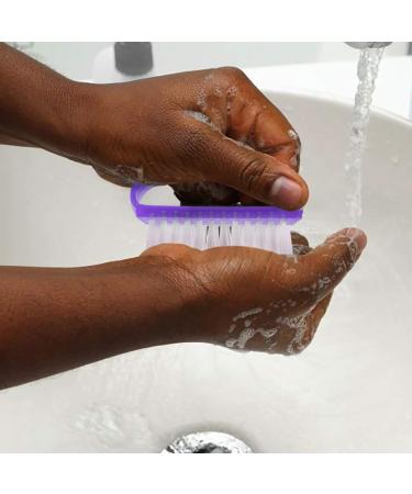 TRIXES Nail Brush - Pack of 3 -Travel Accessories for Cleaning Nails Assorted Colours Cleaning Beauty Aid for Fingernails - with Crystal Body Pink Purple and Blue - Buy Online on GoSupps.com