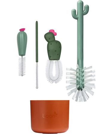 Boon Cacti Bottle Cleaning Brush Set - 4 Piece Terracotta Set | Perfect for Eco-Friendly Bottle Care - Buy Online on GoSupps.com