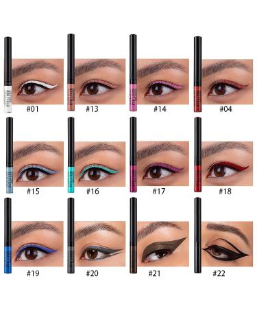 Bonnie Choice Matte Liquid Eyeliner Set B - 12 Colorful Waterproof Gel Eye Liners | Smudgeproof Long Lasting Eye Makeup Gift Kit for Women - Buy Online on GoSupps.com
