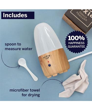 Pixie Menstrual Cup Steamer Sterilizer - 99.9% Germ Killer with Cleanser Steam - Bamboo Finish | 3-Minute Sterilization, Automatic Shut Off - Buy Online on GoSupps.com