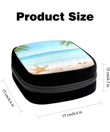 GIAPB Period Bag - Sanitary Napkin Storage & Makeup Pouch | Beach Palm Tree Starfish | Color5313 - Buy Online on GoSupps.com