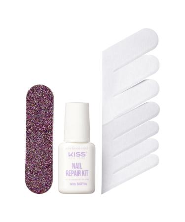 Kiss New York Nail Repair Kit - Biotin Infused Glue Nail File & Wraps for Damaged Cracked & Weak Nails - Made in Korea - Shop Internationally - Buy Online on GoSupps.com
