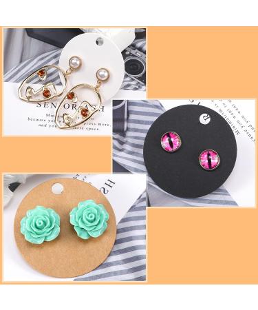 Earring Display Cards Kit - 600 Pieces Round Cardboard Holder Cards with Self-Seal Bags - 3 Colors Blank Kraft Paper Tags for Ear Studs and Earrings - Buy Online on GoSupps.com