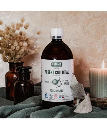 Colloidal Silver 1L - 20 PPM & 100% Natural - Very High Quality & Ultra Pure - Developed by electrolysis - Purifies and Soothes the skin - Anti-microbial & Anti-bacterial - Made in France - Nutrivie - Buy Online on GoSupps.com