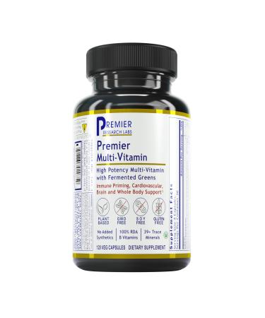 Premier Research Labs Multi-Vitamin - Supports Immune Priming Brain Cardiovascular & Whole Body - Multivitamin with Prebiotics & Postbiotics - Gluten & Soy Free - 120 Plant-Source Capsules