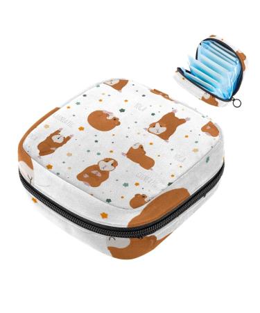 Women's binding bags cute guinea pig women tampon storage bags zip pockets menstrual tied bags multi03