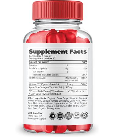 Luxe ACV Gummies: Original Powerful Formula with Maximum Strength Vitamin B12, Beet Root, and Pomegranate - 1 Pack - Buy Online on GoSupps.com