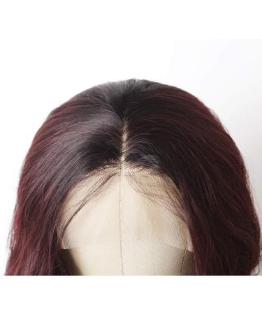 ANDRIA 99j Lace Front Wig 24 Inch Loose Wave Ombre Burgundy Red Synthetic Hair for Black Women - Buy Online on GoSupps.com