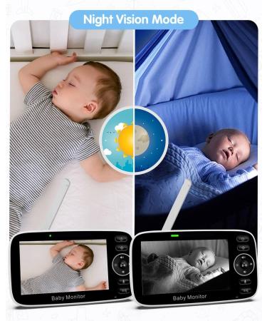 MOXTOYU Video Baby Monitor 4.3 HD Screen with 2-Way Talk, Night Vision, Temperature Monitoring, 8 Lullabies - Perfect Gift for Newborns - Buy Online on GoSupps.com