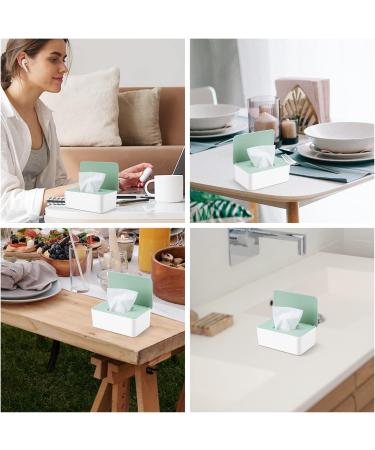 Green Wet Wipes Dispenser Box with Lid Seal - Home & Office Desk Organizer - Buy Online on GoSupps.com