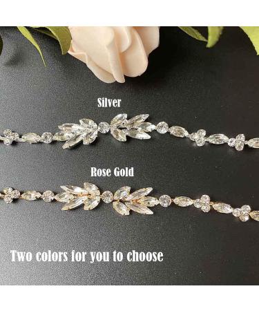 Prosy Bride Wedding Crystal Hair Vines Bridal Headband Flower Rhinestones Hair Comb Slides Hair Accessories for Women and Girls (Silver) - Buy Online on GoSupps.com