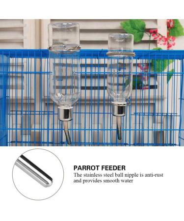 Garosa Pet Feeder Automatic Pet Water Dispenser Practical Parrot Water Drinking Feeding Bottle with Stainless Steel Ball Nipple (S) Bird Feeding Supplies Bird Feeding Supplies - Buy Online on GoSupps.com