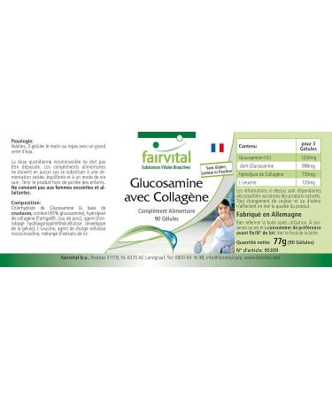 Fairvital | Glucosamine + Collagen - Highly Dosed - 90 Capsules - Buy Online on GoSupps.com
