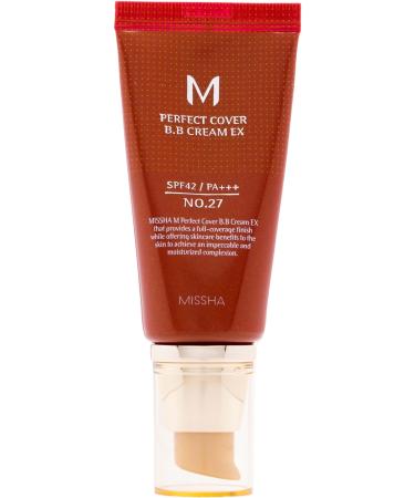 MISSHA - BB Perfect Cover EX SPF42 PA+++ 50ml | Impeccable Coverage | UVA/UVB Sun Protection | Radiant and Even Skin, Brown, 1 ml