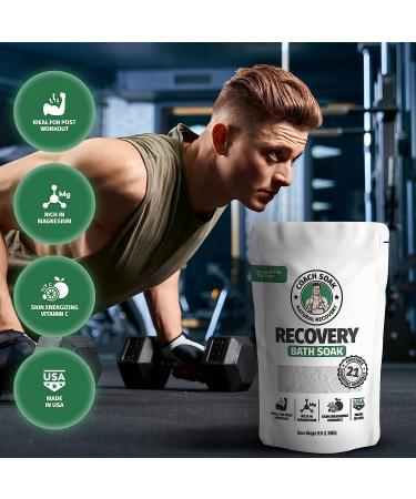 Coach Soak Recovery Bath Soak | Natural Magnesium Flakes with 21 Minerals, Essential Oils & Dead Sea Bath Salts | Fast-Absorbing Post Workout Rejuvenation (Eucalyptus Tea Tree) - Buy Online on GoSupps.com