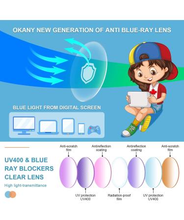 Kids Blue Light Glasses 3 Pack for Ages 3-10 - Anti Glare UV Protection for Computer, Gaming, TV - Grey Black, Transparent, Blue - Buy Online on GoSupps.com