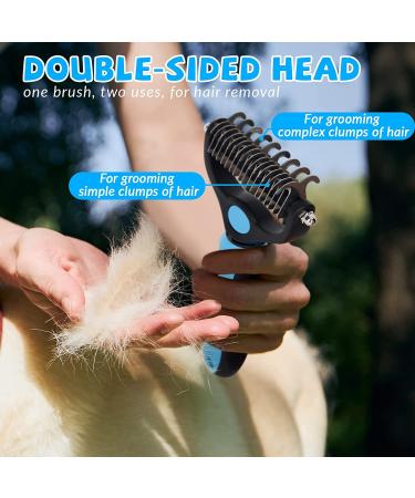 Vigime Long Hair Dog Brush & Cat Brush - Subfell Brush for Dogs & Cats Removes Tangles & Short Hair (Blue) - Buy Online on GoSupps.com