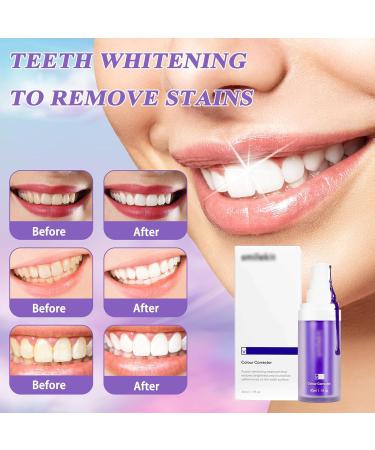 Purple Toothpaste for White Teeth | Teeth Color Corrector & Whitening Serum | Violet Toothpaste with Tongue Scraper - Buy Online Worldwide - Buy Online on GoSupps.com