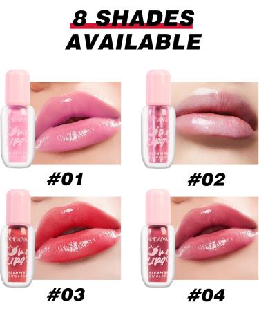 HOPHAT Plumping Lip Gloss with Chili Extract Shiny Shine Liquid Lipstick Long Lasting Waterproof Plumper Lip Plumper Lip Mirror Lip Plumping Gloss Color 07 Color 07 - Buy Online on GoSupps.com