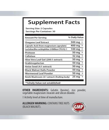 Candida Away Extra Strength - Probiotic Support for Candida Cleanse & Overgrowth - 1B 60 Capsules - Buy Online on GoSupps.com