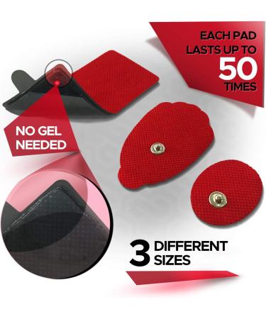 10 Reusable Electrode Pads for TENS EMS Unit - Premium Replacement Pads with Plastic Holder - Buy Online on GoSupps.com
