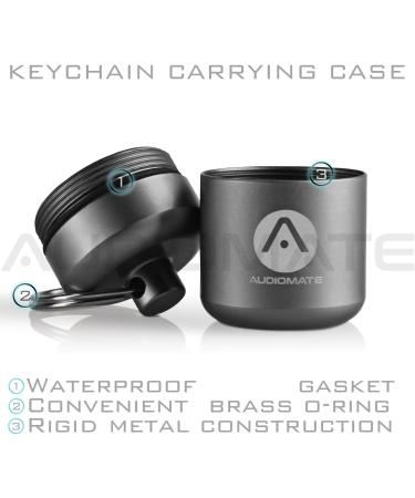 Audiomate High-Fidelity Earplugs with Metal Keychain Case - HiFi Noise Attenuating Ear Plugs for Musicians, Concerts, and Sleeping - Buy Online on GoSupps.com