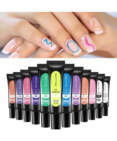 5D Nail Painting Gel 12 Colors 5D Candy Jelly Nail Art Painting Glue Multifunctional Candy Jelly Manicure Glue Set for DIY Styling Carving Xiaoguozi 12pcs - Buy Online on GoSupps.com