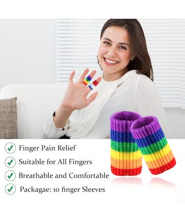 Ednyzakrn Finger Protection - 20 Stretchy Finger Bandages for Injury Relief | Arthritis & Swelling Support | Basketball Finger Covers - Rainbow Size Options - Buy Online on GoSupps.com