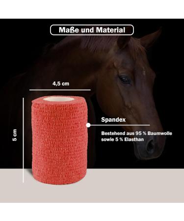 Buy Nilo Self-Adhesive Bandages - 24 Rolls 5cm x 4.5m | Breathable & Elastic Self-Adhering Bandage for Animals & Humans - Red - Buy Online on GoSupps.com
