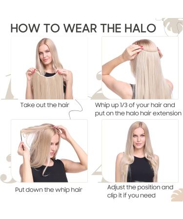 20 Inches Straight Hair Extensions Secret Headband No Clip Easy Invisible Crown Wire in Hair Extensions Hairpiece for Women Ash blonde mix silver grey Ash blonde mix silver grey 20 Inch - Buy Online on GoSupps.com