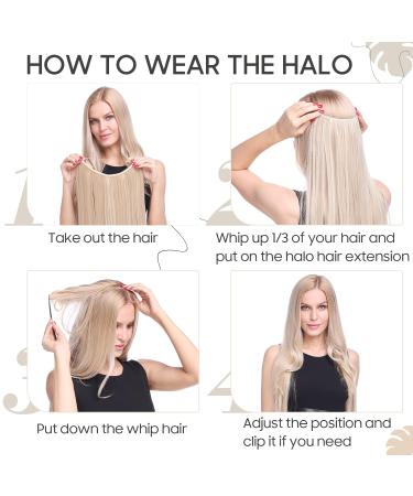 Secret Headband Wire Hair Extensions - Ombre Bleach Blonde 50cm Straight Rubber Band for Women - Buy Online on GoSupps.com